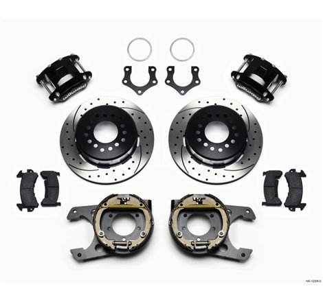 Wilwood D154 P/S Park Brake Kit Drilled Mopar/Dana 2.50in Off w/Snap Ring Brng