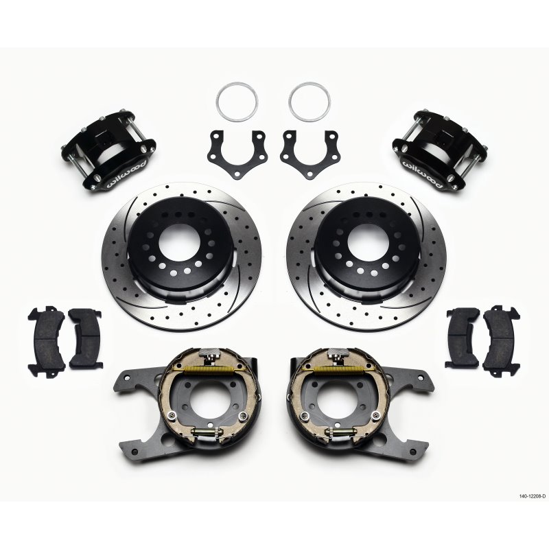 Wilwood D154 P/S Park Brake Kit Drilled Mopar/Dana 2.50in Off w/Snap Ring Brng