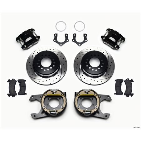 Wilwood D154 P/S Park Brake Kit Drilled Mopar/Dana 2.50in Off w/Snap Ring Brng