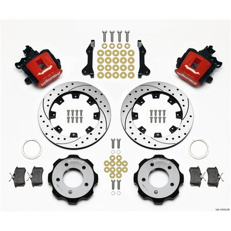 Wilwood Combination Parking Brake Rear Kit 12.19in Drilled Red 2006-Up Civic / CRZ