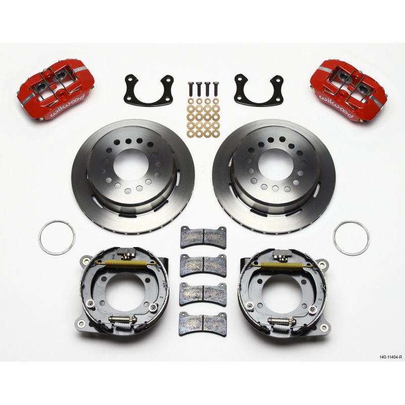 Wilwood Dynapro Low-Profile 11.00in P-Brake Kit - Red New Big Ford 2.50in Off Front Mount