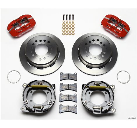 Wilwood Dynapro Low-Profile 11.00in P-Brake Kit - Red Ford 8.8 w/2.50in Offset-5 Lug