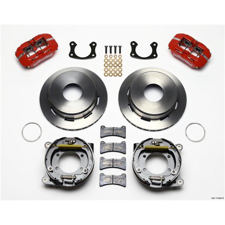 Wilwood Dynapro Low-Profile 11.00in P-Brake Kit - Red New Big Ford 2.50in Offset