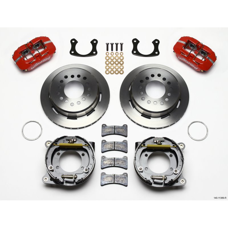 Wilwood Dynapro Low-Profile 11.00in P-Brake Kit - Red New Big Ford 2.50in Offset