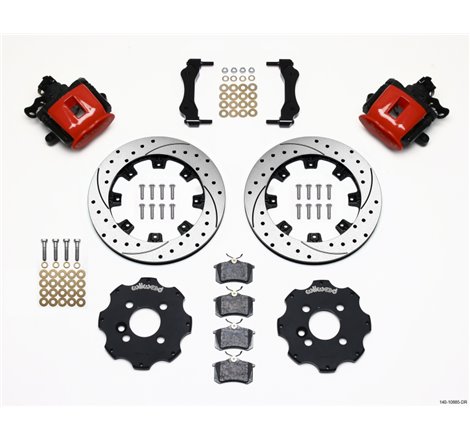 Wilwood Combination Parking Brake Rear Kit 11.75in Drilled Red Mini Cooper