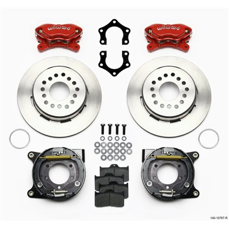 Wilwood Forged Dynalite P/S Park Brake Kit Red Mopar/Dana 2.50in Off w/Snap Ring Brng