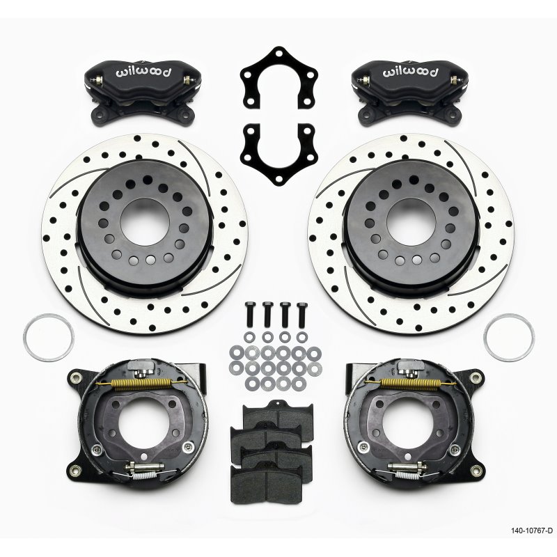 Wilwood Forged Dynalite P/S Park Brake Kit Drilled Mopar/Dana 2.50in Off w/Snap Ring Brng