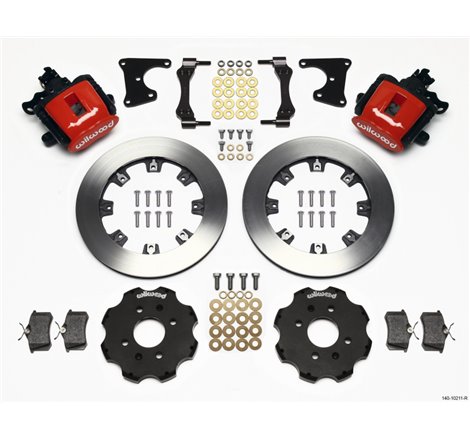 Wilwood Combination Parking Brake Rear Kit 12.19in Red Civic / Integra Drum 2.71 Hub Offset