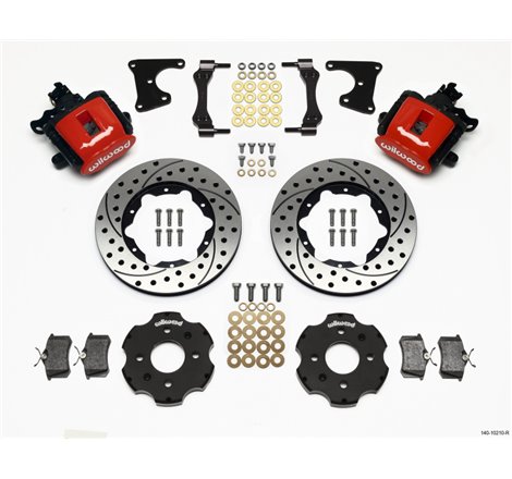 Wilwood Combination Parking Brake Rear Kit 11.00in Drilled Red Civic / Integra Drum 2.71 Hub Offset