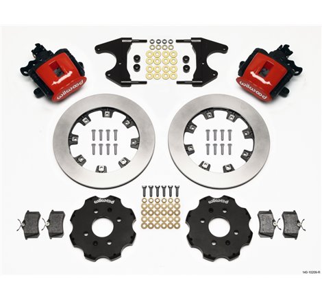 Wilwood Combination Parking Brake Rear Kit 12.19in Red Civic / Integra Drum 2.46 Hub Offset