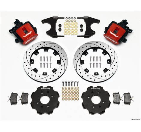 Wilwood Combination Parking Brake Rear Kit 12.19in Drilled Red Civic / Integra Drum 2.46 Hub Offset