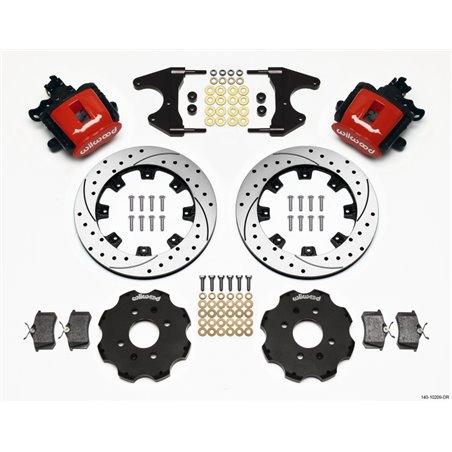 Wilwood Combination Parking Brake Rear Kit 12.19in Drilled Red Civic / Integra Drum 2.46 Hub Offset