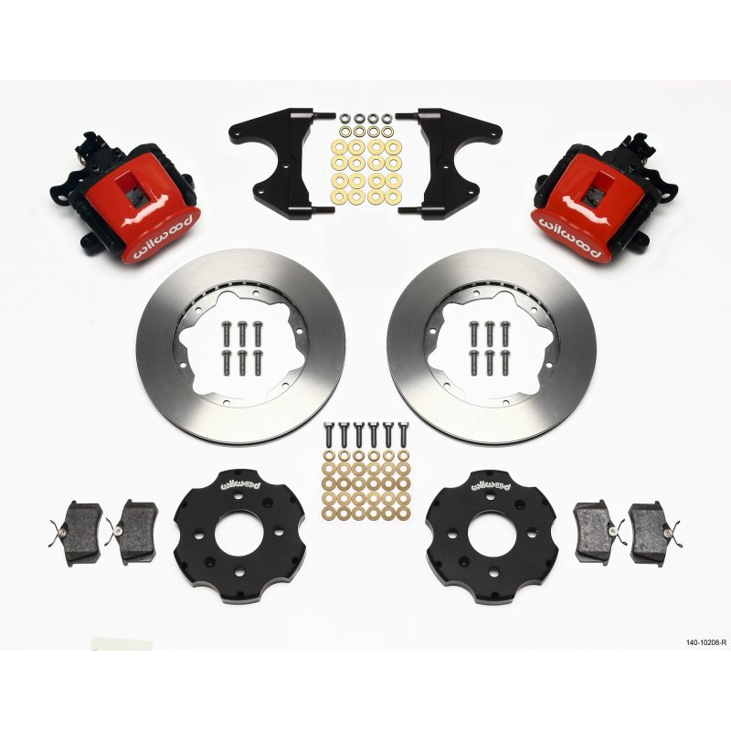 Wilwood Combination Parking Brake Rear Kit 11.00in Red Civic / Integra Drum 2.46 Hub Offset