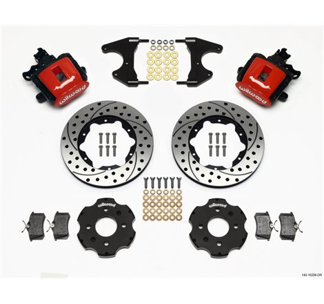 Wilwood Combination Parking Brake Rear Kit 11.00in Drilled Red Civic / Integra Drum 2.46 Hub Offset