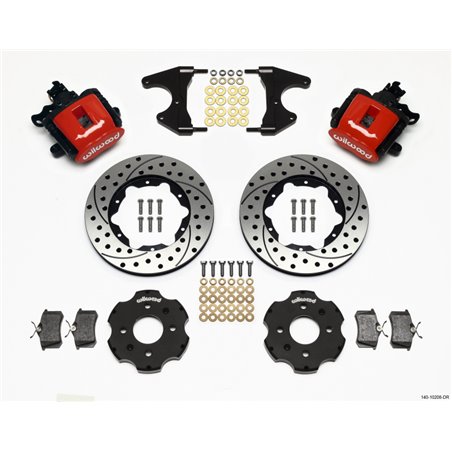 Wilwood Combination Parking Brake Rear Kit 11.00in Drilled Red Civic / Integra Drum 2.46 Hub Offset