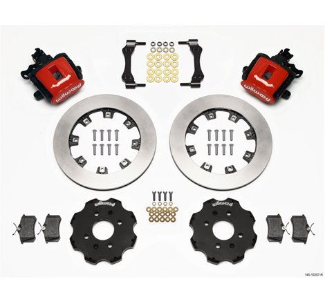 Wilwood Combination Parking Brake Rear Kit 12.19in Red Civic / Integra Disc 2.39 Hub Offset