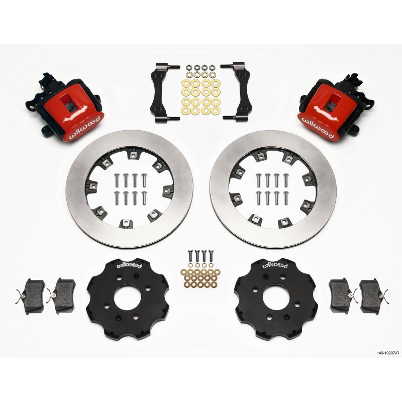 Wilwood Combination Parking Brake Rear Kit 12.19in Red Civic / Integra Disc 2.39 Hub Offset