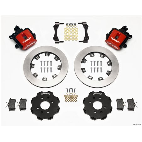 Wilwood Combination Parking Brake Rear Kit 12.19in Red Civic / Integra Disc 2.39 Hub Offset