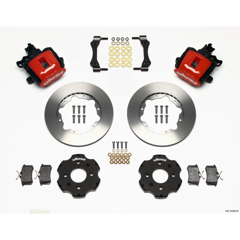 Wilwood Combination Parking Brake Rear Kit 11.00in Red Civic / Integra Disc 2.39 Hub Offset