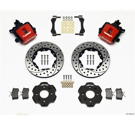 Wilwood Combination Parking Brake Rear Kit 11.00in Drilled Red Civic / Integra Disc 2.39 Hub Offset