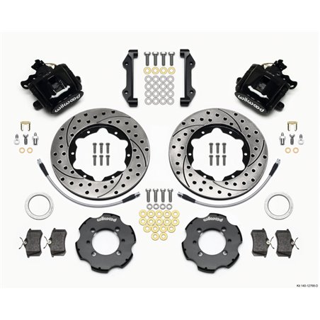 Wilwood Combination Parking Brake Rear Kit 11.00in Drilled 2012 Fiat 500 w/ Lines