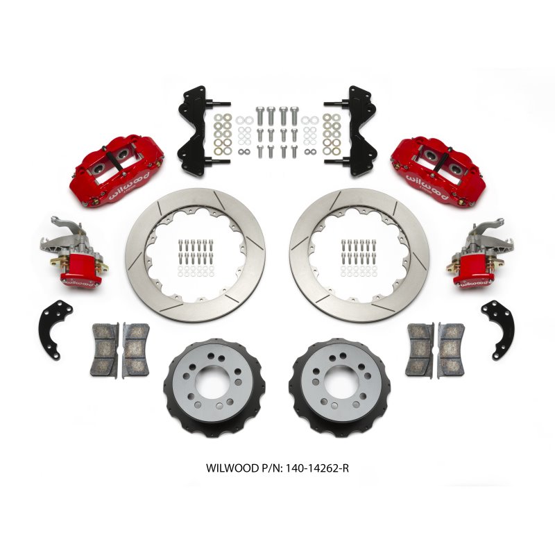 Wilwood Narrow Superlite 4R / MC4 Rear Kit 12.88 Red Currie Pro-Tour Unit Bearing Floater