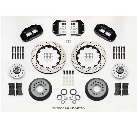 Wilwood Narrow Superlite 6R Front Hub Kit 14.00in Drilled Magnum Force Drop Spindle