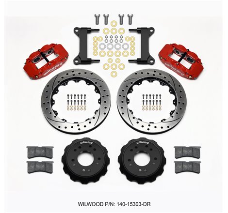 Wilwood Narrow Superlite 6R Front Hat Kit 13.06 Drilled Red 63-87 C10 w/ Wilwood Pro Spindles