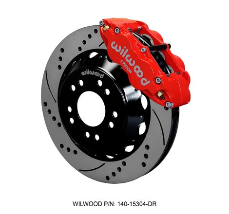 Wilwood Narrow Superlite 6R Front Hat Kit 14.00 Drilled Red 63-87 C10 w/ Wilwood Pro Spindles