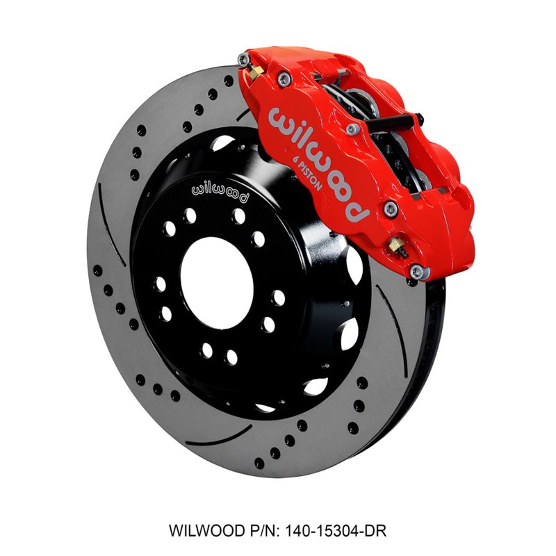 Wilwood Narrow Superlite 6R Front Hat Kit 14.00 Drilled Red 63-87 C10 w/ Wilwood Pro Spindles