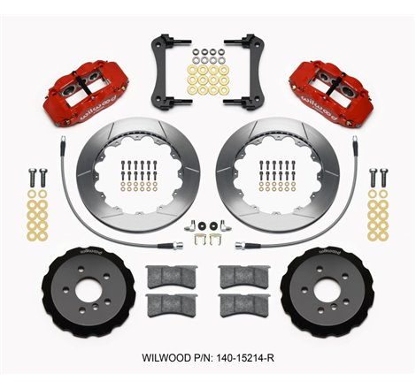 Wilwood Narrow Superlite 6R Front Hat Kit 12.88in Red 2014-2015 Mini Cooper w/Lines