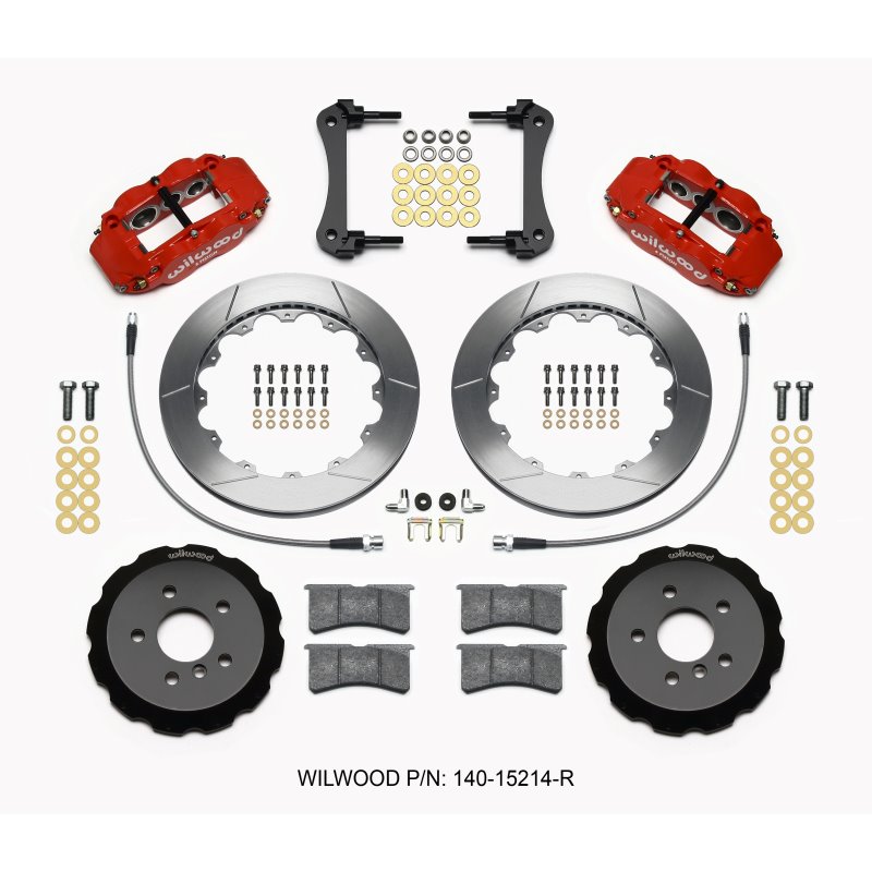 Wilwood Narrow Superlite 6R Front Hat Kit 12.88in Red 2014-2015 Mini Cooper w/Lines