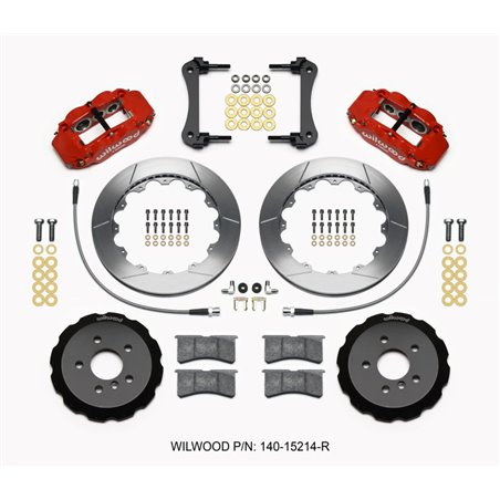 Wilwood Narrow Superlite 6R Front Hat Kit 12.88in Red 2014-2015 Mini Cooper w/Lines