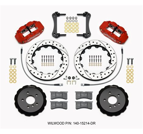 Wilwood Narrow Superlite 6R Front Hat Kit 12.88in Drill Red 2014-2015 Mini Cooper w/Lines