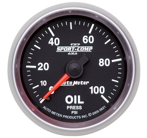 Autometer Sport-Comp II 52mm 0-100 PSI Mechanical Oil Pressure Gauge