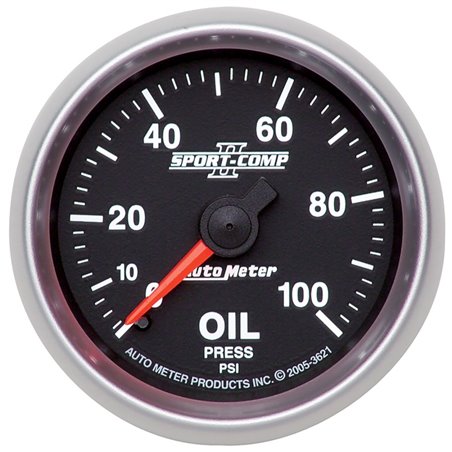 Autometer Sport-Comp II 52mm 0-100 PSI Mechanical Oil Pressure Gauge