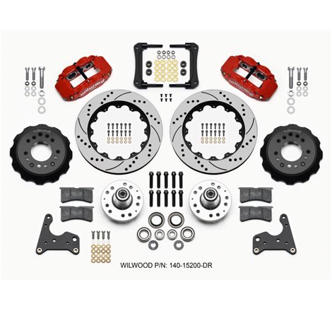 Wilwood Narrow Superlite 6R Front Hub Kit 14.00in Drill Red 65-72 CDP C Body -Drum