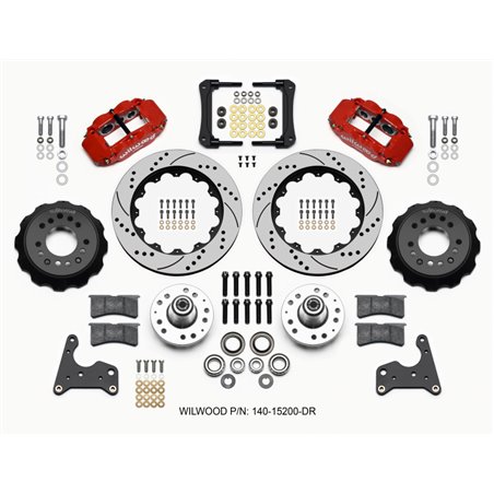 Wilwood Narrow Superlite 6R Front Hub Kit 14.00in Drill Red 65-72 CDP C Body -Drum