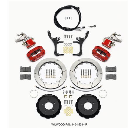 Wilwood Dynapro Radial4 / MC4 Rear Kit 12.88 Red 2006-15 Miata w/Lines & Cables