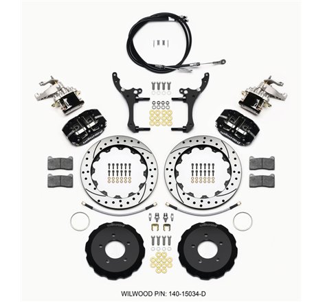 Wilwood Dynapro Radial4 / MC4 Rear Kit 12.88 Drilled 2006-15 Miata w/Lines & Cables