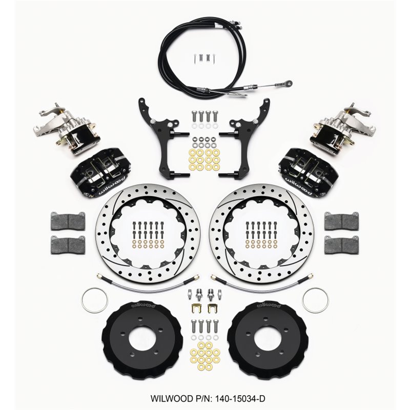 Wilwood Dynapro Radial4 / MC4 Rear Kit 12.88 Drilled 2006-15 Miata w/Lines & Cables