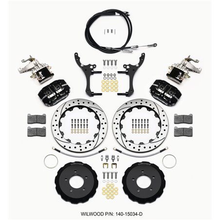 Wilwood Dynapro Radial4 / MC4 Rear Kit 12.88 Drilled 2006-15 Miata w/Lines & Cables