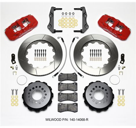 Wilwood AERO4 Rear Kit 14.25in Red 2014-Up Challenger w/Lines