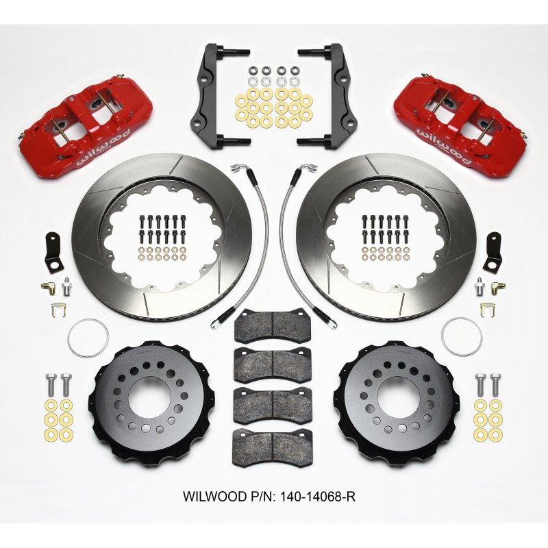 Wilwood AERO4 Rear Kit 14.25in Red 2014-Up Challenger w/Lines