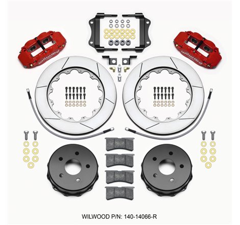 Wilwood Narrow Superlite 4R Rear Kit 14.00in Red 2007-up Jeep JK w/Lines