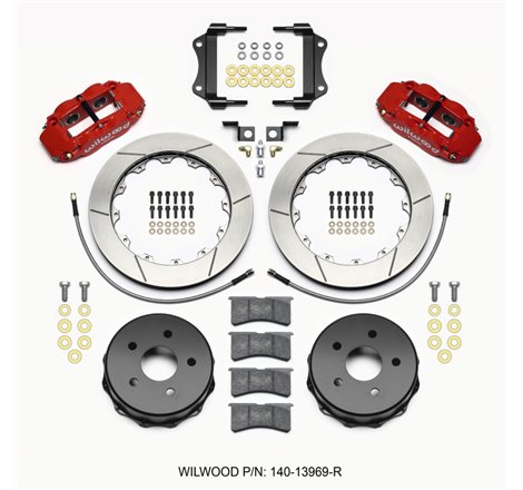 Wilwood Narrow Superlite 4R Rear Kit 12.88in Red 2007-up Jeep JK w/Lines