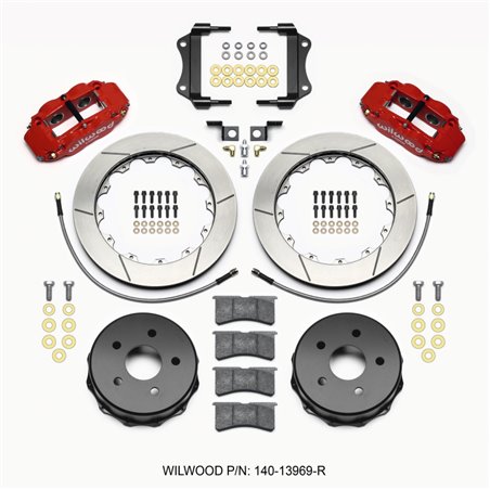 Wilwood Narrow Superlite 4R Rear Kit 12.88in Red 2007-up Jeep JK w/Lines