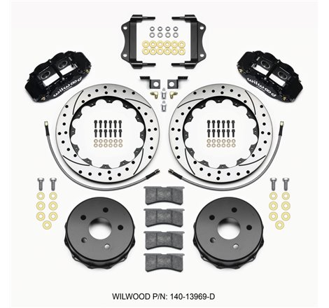 Wilwood Narrow Superlite 4R Rear Kit 12.88in Drilled 2007-up Jeep JK w/Lines