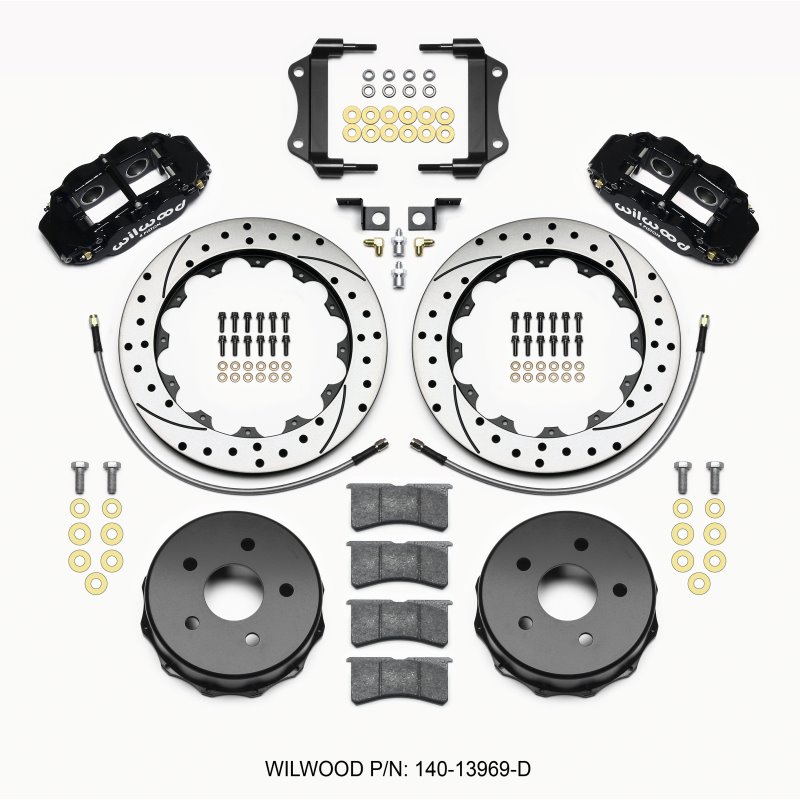 Wilwood Narrow Superlite 4R Rear Kit 12.88in Drilled 2007-up Jeep JK w/Lines