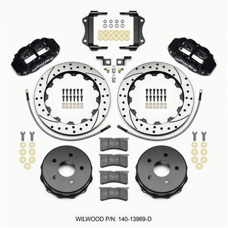 Wilwood Narrow Superlite 4R Rear Kit 12.88in Drilled 2007-up Jeep JK w/Lines